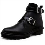 Bottes motardes ALDO Anne Femme Noir Cuir Talon Bloc