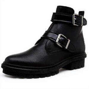 Bottes motardes ALDO Anne Femme Noir Cuir Talon Bloc