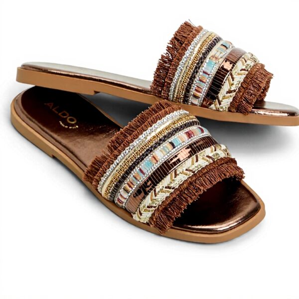 Sandale plate ALDO Coralya Femme Marron Textile Confortable