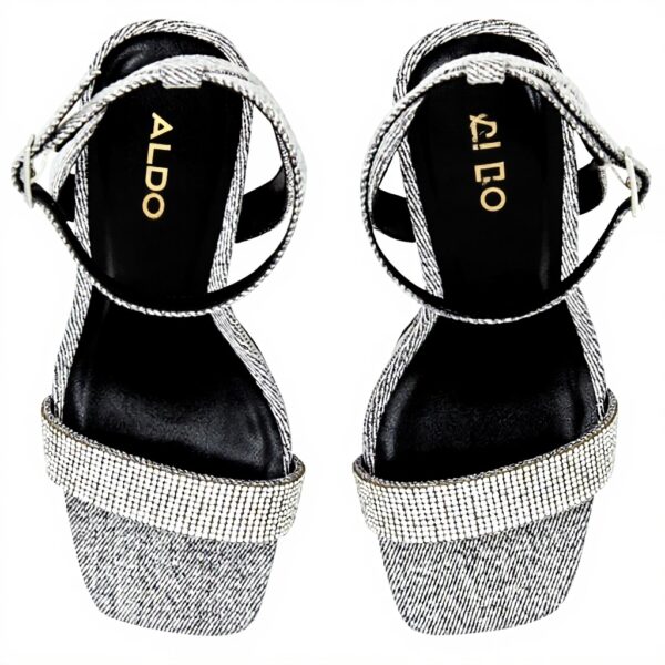 Aldo sandales femme talon bloc bout carré gris foncé