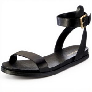 Sandales ALDO Gwenna Femme Cuir Noir Talon Plat