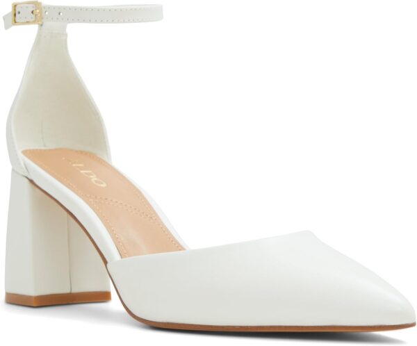 Escarpins Aldo Femme Janvier Blanc Cuir Talon Bloc-1