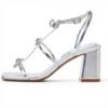 Sandales ALDO Kaeli talon bloc bout carré femme argenté