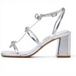 Sandales ALDO Kaeli talon bloc bout carré femme argenté