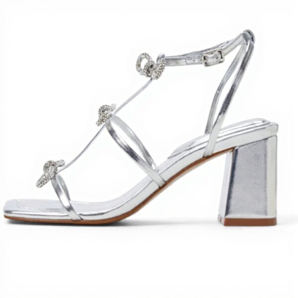 Sandales ALDO Kaeli talon bloc bout carré femme argenté