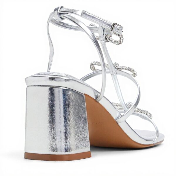 Sandales ALDO Kaeli talon bloc bout carré femme argenté