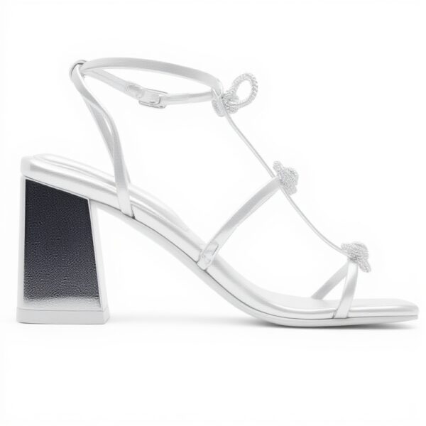 Sandales ALDO Kaeli talon bloc bout carré femme argenté