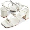 Aldo Sandales Femme Kaeli Talon Bloc Blanc 37.5 EU