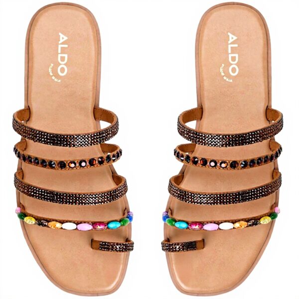 Sandale plate ALDO Femme Lindya textile multicolore doré