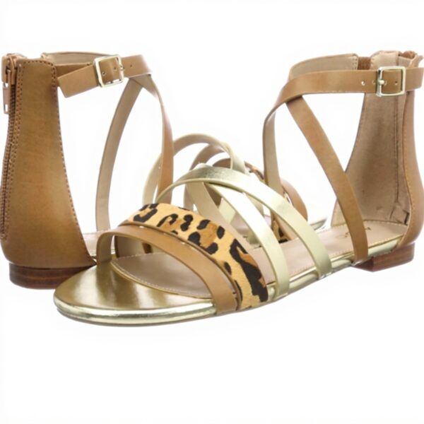 Sandales ALDO Femme Rirarien Spartiates Cuir Plat Marron