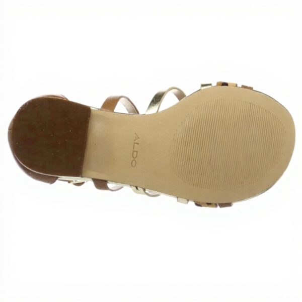 Sandales ALDO Femme Rirarien Spartiates Cuir Plat Marron