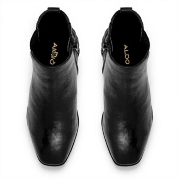 Bottine Chelsea ALDO Femme Cuir Noir Talon Bloc