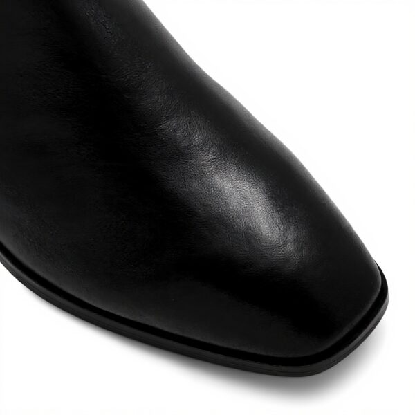 Bottine Chelsea ALDO Femme Cuir Noir Talon Bloc