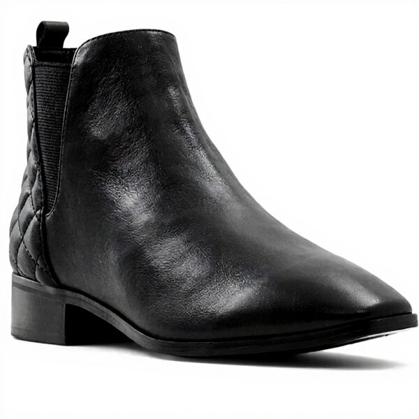 Bottine Chelsea ALDO Femme Cuir Noir Talon Bloc