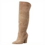 Bottes hautes femme Aldo Leissa cuir talon bloc beige