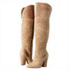 Bottes hautes femme Aldo Leissa cuir talon bloc beige