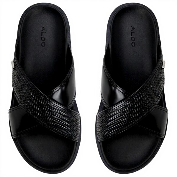 Sandales plates ALDO Homme cuir confortables noir