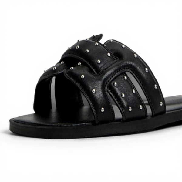 Sandales plates Aldo femme cuir noir design carré Elenaa