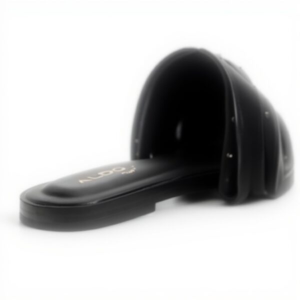 Sandales plates Aldo femme cuir noir design carré Elenaa