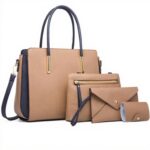 Sac cabas femme FANDARE cuir souple ensemble 4 pièces voyage