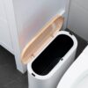 Poubelle salle de bain étroite KITCHEN MOVE 10L bois-3