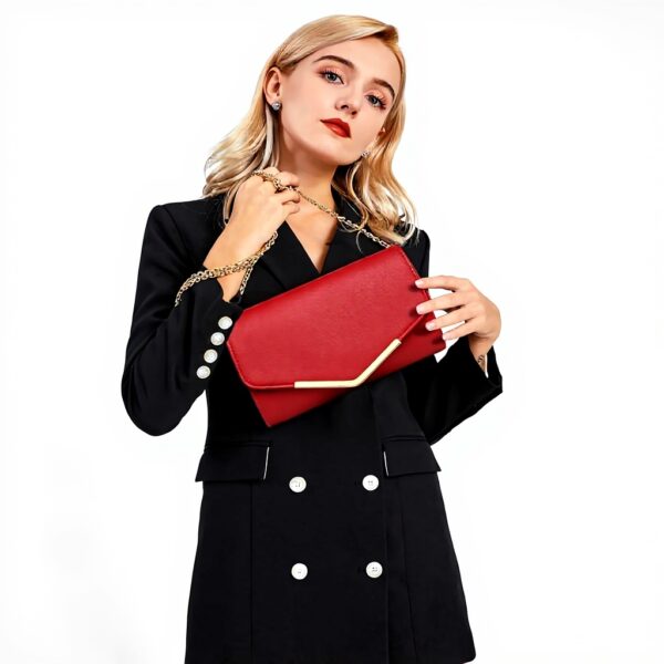 Miss Lulu Pochette soirée femme chaîne dorée PU élégante