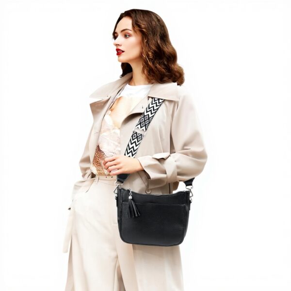 Sac bandoulière femme cuir TaoQ C usage quotidien blanc